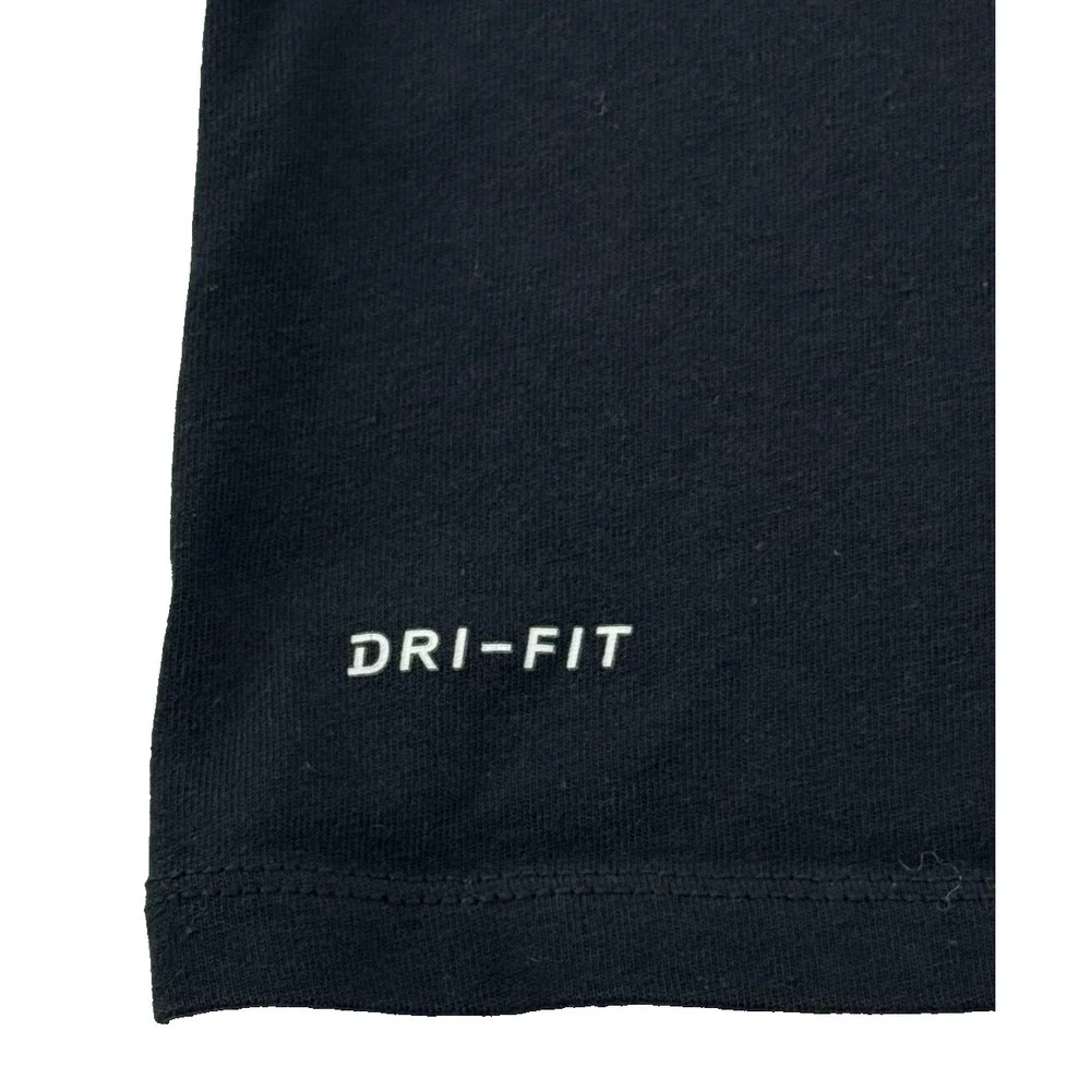 Nike Dri‎ Fit T Shirt Youth M Black Swoosh Made Graphic Athletic Tee